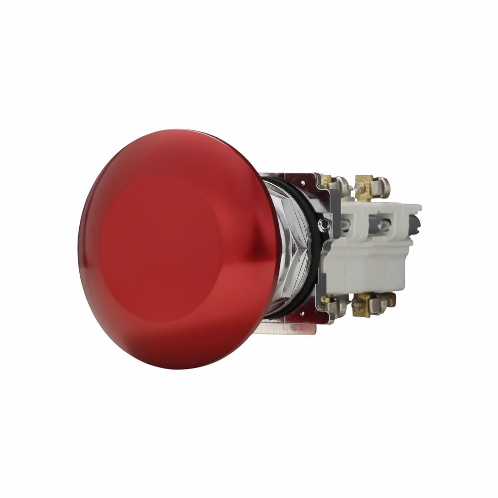 Eaton 30.5 mm Heavy-Duty Watertight/Oiltight Push-Pull Unit,Class I Division 2,Jumbo 65 mm button,Red,Plastic Bus,1NO-1NC,Non-illuminated,Two-position,Maintained push and pull,65 mm button,10250T Series
