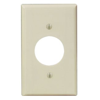 1-Gang Single 1.406 Inch Hole Device Receptacle Wallplate, Standard Size, Thermoset, Device Mount, Ivory