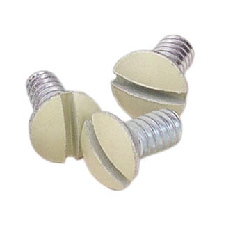 7/8-Inch Long 6-32 Thread, Oval Head Milled Slot Replacement Wallplate Screws, Ivory