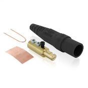 Male Plug, Contact & Insulator, Cam-Type, Detachable, Double Set Screw Termination, 1/0 - 4/0 AWG, 400 Amp Max, 16 Series Taper Nose, Type 3R "While-in-Use" - BLACK