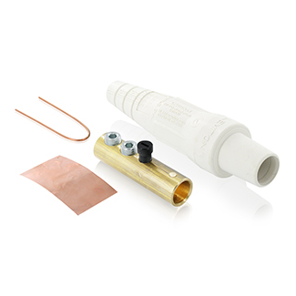 16-Series Taper Nose, Female Plug, Contact and Insulator, Cam-Type, Double Set Screw Termination, White
