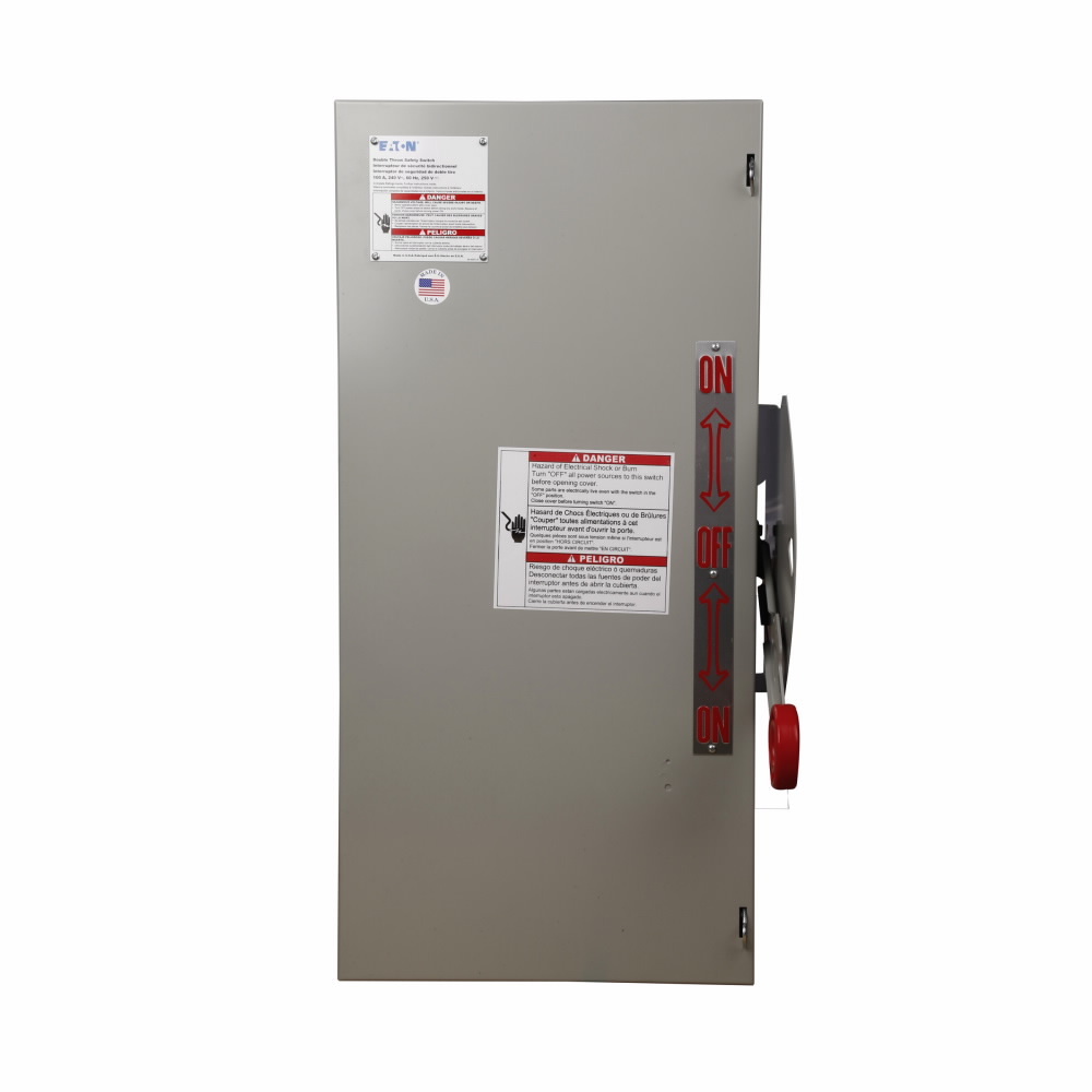 Eaton Heavy duty double-throw non-fused safety switch, 60 A, NEMA 1, Painted steel, Non-fusible, Two-pole, Two-wire, 240 Vac, 250 Vdc