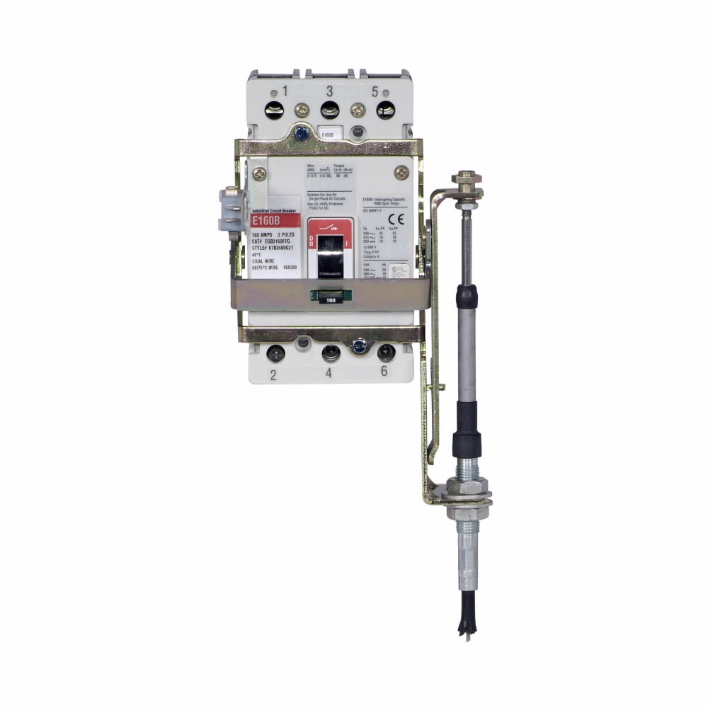 Eaton molded case circuit breaker accessory handle mechanism, Flex shaft flange-mounted handle mechanism, EG-Frame, Frame J-K, Series G, 4 in