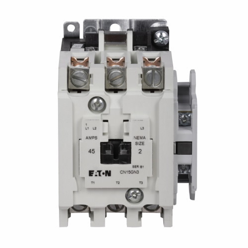 Eaton Freedom NEMA motor control contactor, NEMA Freedom Series Non-Reversing contactor, 3 hp at 115V, 7-1/2 hp at 230V,  240V, 25 hp at 480,600V maximum horsepower, 120V/60 Hz or 110V/50 Hz coil voltage, 45A, Four-pole, Size 2