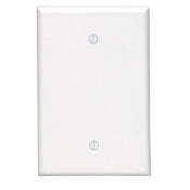 1-Gang No Device Blank Wallplate, Oversized, Thermoset, Box Mount, Ivory