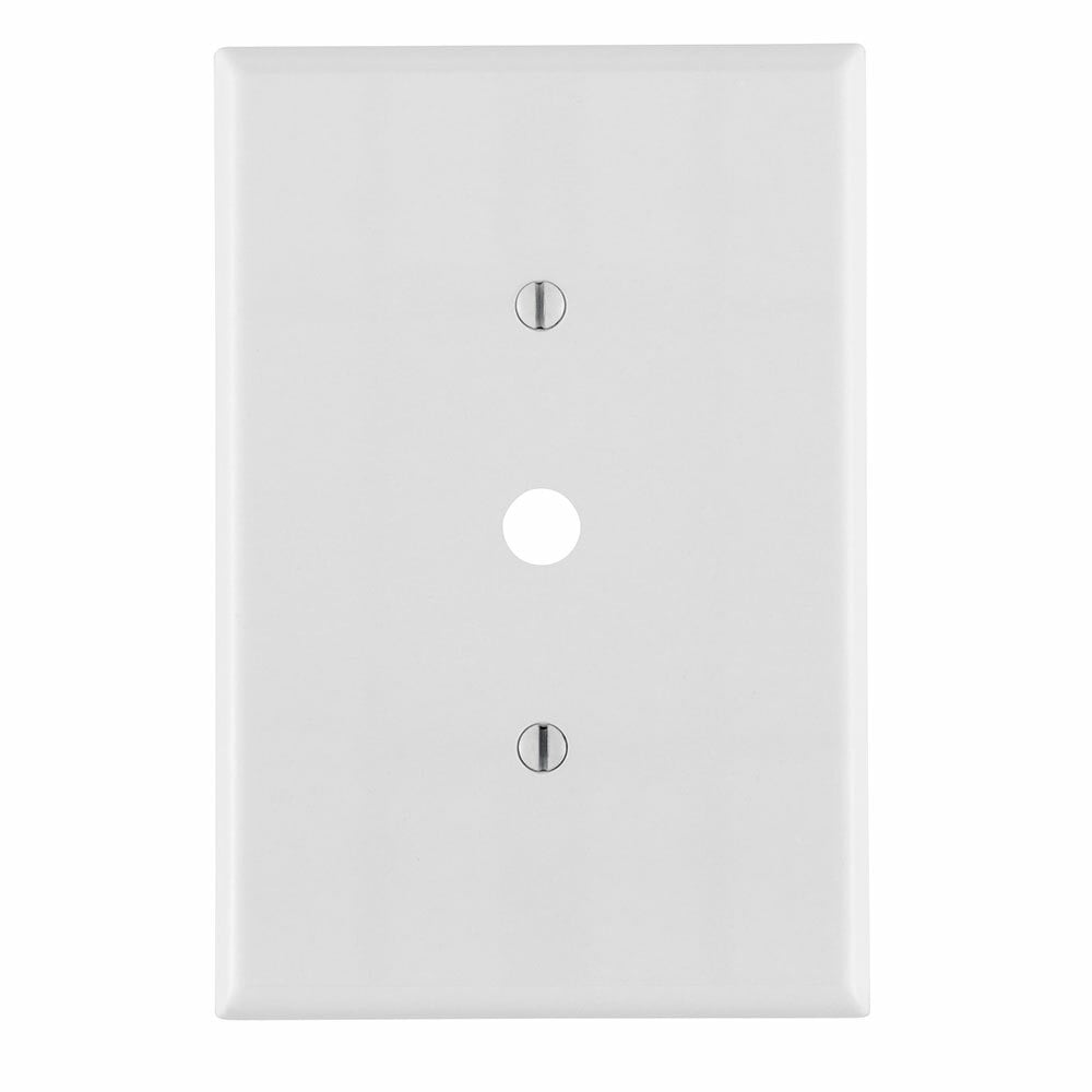 1-Gang .406-Inch Hole Device Telephone/Cable Wallplate, Oversized, Thermoset, Strap Mount, White