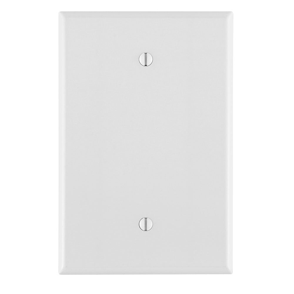 1-Gang No Device Blank Wallplate, Oversized, Thermoset, Box Mount, White