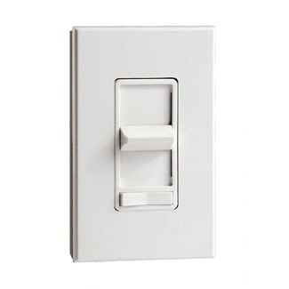 800W, 120 Volt AC 60Hz, Single-pole, Renoir Preset Electro-Mechanical Incandescent Slide Dimmer, Narrow Fin, - Ivory