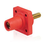 16-Series Taper Nose, Female, Panel Receptacle, 90-Degree, Threaded Stud, Cam-Type Connector, Red