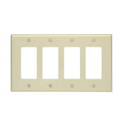 4-Gang Decora/GFCI Device Decora Wallplate, Midway Size, Thermoset, Device Mount, White