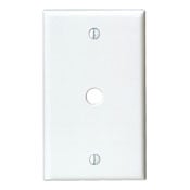1-Gang .625-Inch Hole Device Telephone/Cable Wallplate, Thermoset, Strap Mount, White