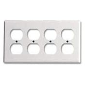 4-Gang Duplex Device Receptacle Wallplate, Thermoset, Device Mount, Ivory