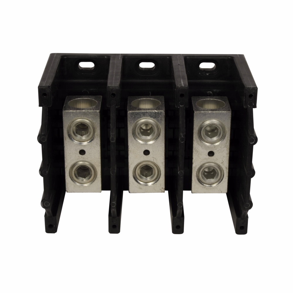 Power Distribution Terminal Block, 600V, 175A, 2/0-14Cu/Al line, (6) 4-14Cu/8Al load, Three-pole