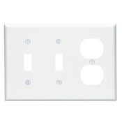 3-Gang 2-Toggle 1-Duplex Device Combination Wallplate, Midway Size, Brown
