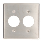 2-Gang Single 1.406-Inch Hole Device Receptacle Wallplate, Device Mount, Stainless Steel