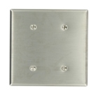 2-Gang No Device Blank Wallplate, Strap Mount, Stainless Steel
