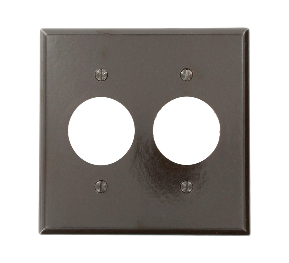 2-Gang Single 1.406-Inch Hole Device Receptacle Wallplate, Standard Size, Thermoset, Device Mount, Brown