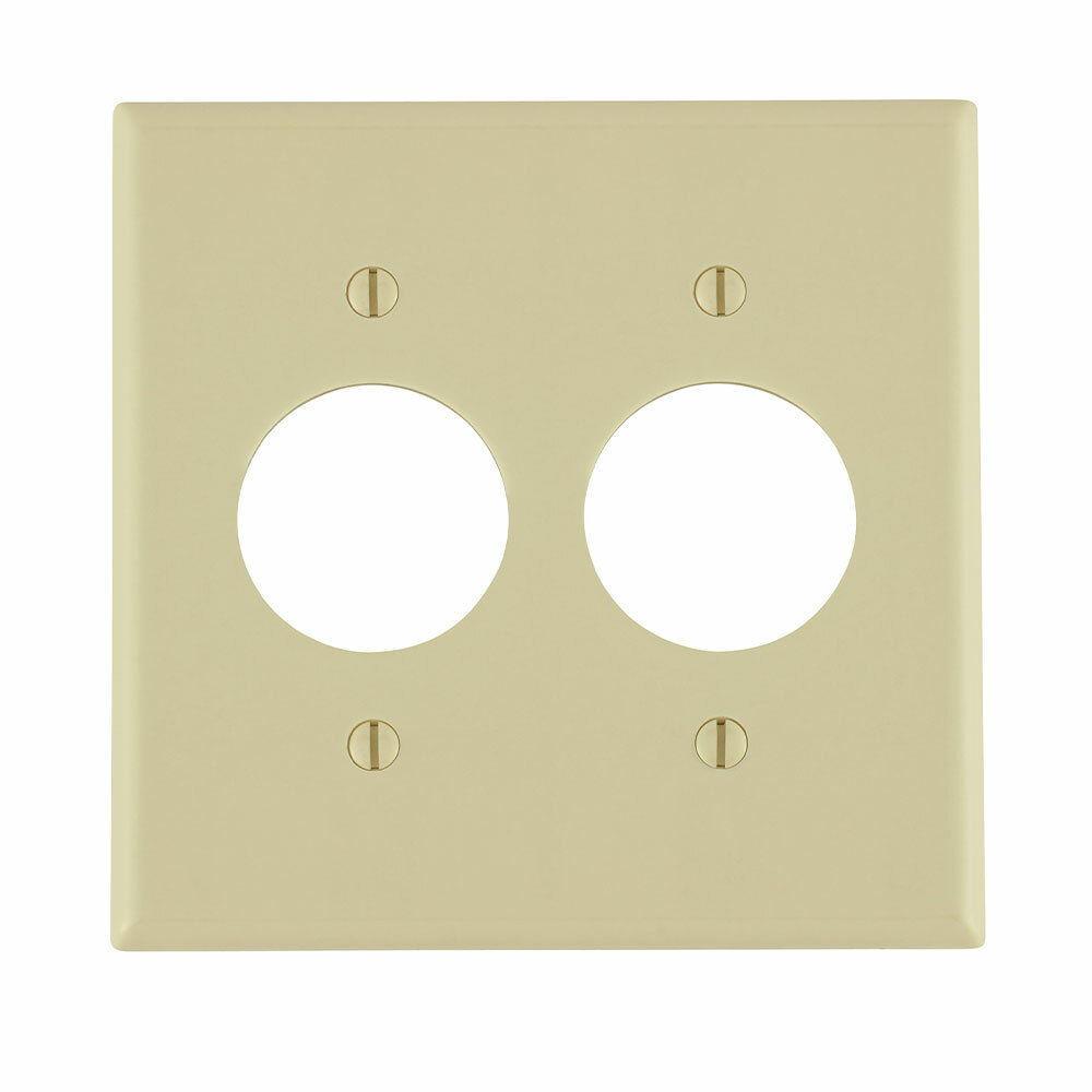 2-Gang Single 1.406-Inch Hole Device Receptacle Wallplate, Standard Size, Thermoset, Device Mount, Ivory