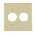 2-Gang Single 1.406-Inch Hole Device Receptacle Wallplate, Standard Size, Thermoset, Device Mount, Ivory