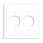 2-Gang Single 1.406-Inch Hole Device Receptacle Wallplate, Standard Size, Thermoset, Device Mount, Midway Size, White