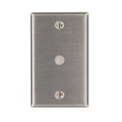 1-Gang .406 Inch Hole Device Telephone/Cable Wallplate, Standard Size, Box Mount, Stainless Steel