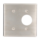 2-Gang 1-Blank 1-Single 1.406-Inch Diameter, Device Combination Wallplate, Standard Size, Strap Mount, Stainless Steel