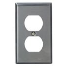 1-Gang Duplex Device Receptacle Wallplate, Standard Size, 430 Stainless Steel, Device Mount, - Stainless Steel
