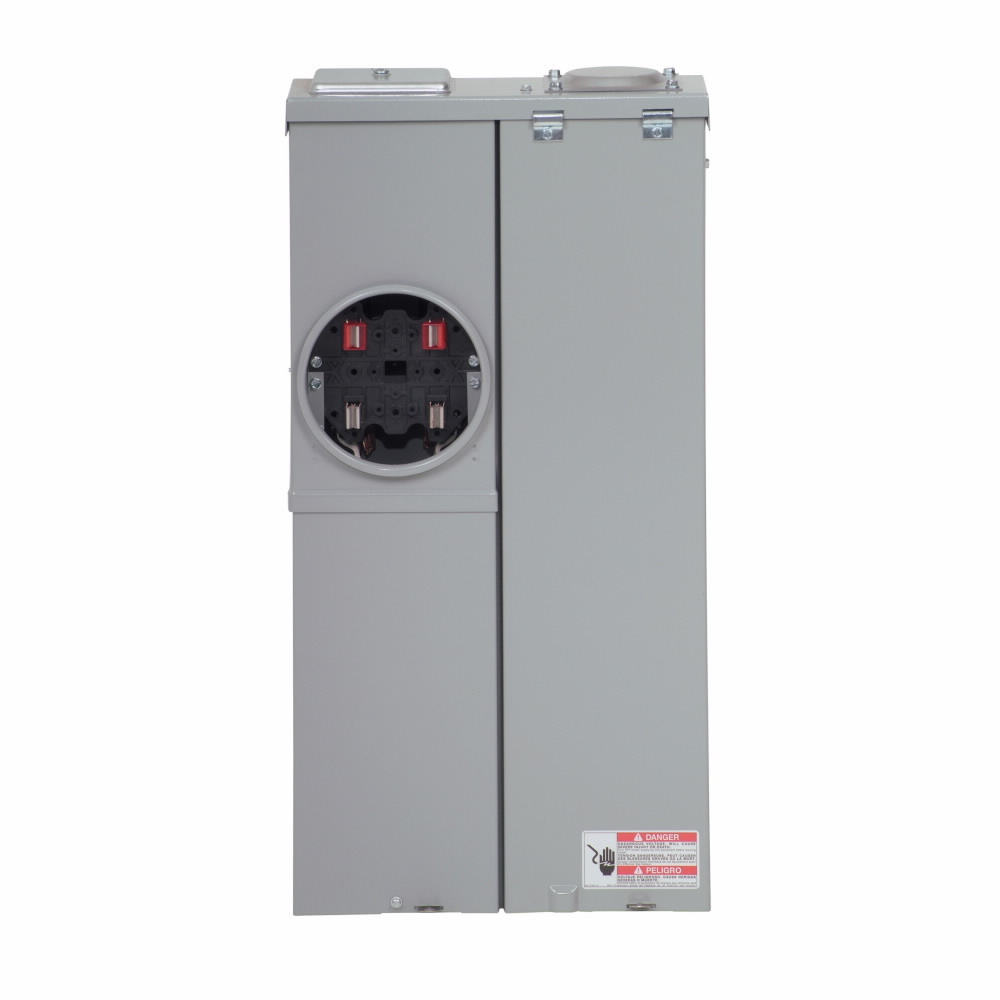 Eaton Meter Breaker EUSERC Type BR, CSR2150 main breaker, 150A, 120/240V, Ring,4 spaces,8 circuits,10 kAIC,Surface mounting,Box size A, Aluminum bus, Overhead/underground feed, Four-jaws, 1 socket, #6-250 kcmil line, #6-250 kcmil ground