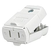 15 Amp, 125 Volt, Cord outlet, Polarized, Non-Grounding, White