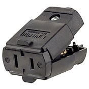 15 Amp, 125 Volt, 2P, 2W, Connector, Straight Blade, Residential Grade, Black