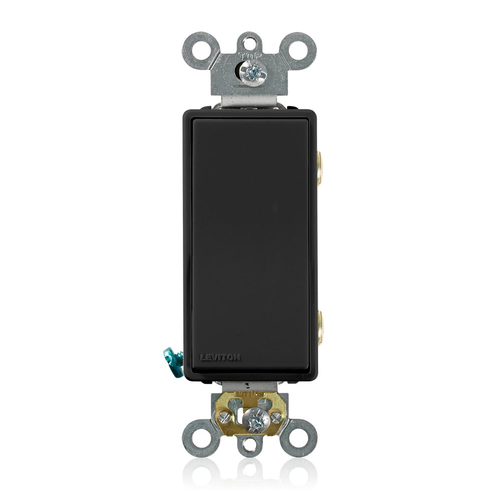 20-Amp 120/277-Volt Decora Plus Rocker Double-Pole AC Quiet Switch, Black