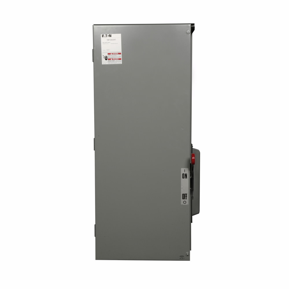 Eaton main fusible switch, 800A, Aluminum, NEMA 3R, Overhead, Class T, Class L, 100 kAIC, Three-wire, Single-phase, Barrier kits: 400A-800A fusible switches: Bottom feed-3MFSBBK, Top feed-3MFSTB, 120/240V, (4) #3/0 AWG-750 kcmil