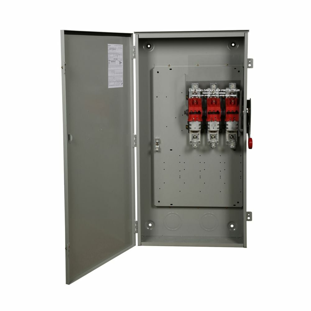 Eaton Heavy duty single-throw non-fused safety switch, Single-throw, 400 A, NEMA 4X, Stainless steel, Non-Fusible, Three-pole, Three-wire, 125 at 240 Vac TD 3 Ph, 250 at 480 Vac TD 3 Ph, 350 at 600 Vac TD 3 Ph, 50 at 250 Vdc