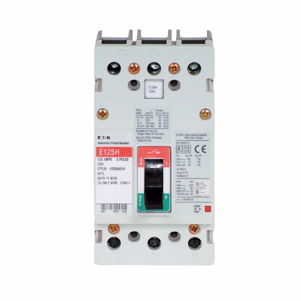 E 3P 100A 40KA @ 415, 35KA @ 480V