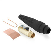 18 Series Commercial Grade Female Detachable Plug, Double Set Screw, Ball Nose, 400 Amp, Cable Size- 1/0-4/0 AWG - BLACK
