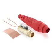 18 Series Commercial Grade Female Detachable Plug, Cam-Type, Double Set Screw, Ball Nose, 400 Amp, Cable Size- 1/0-4/0 AWG - RED