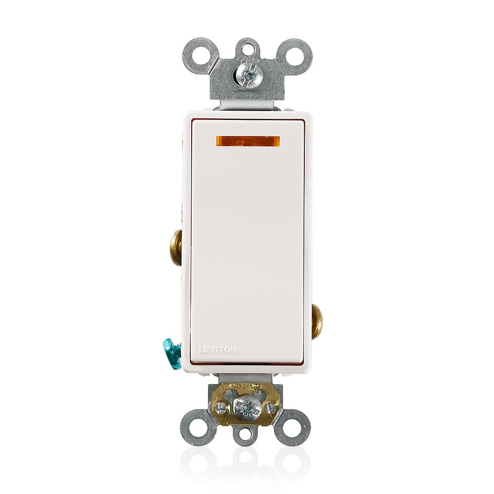 20-Amp 277-Volt Decora Plus Rocker Lighted Handle Illuminated OFF, Single-Pole AC Quiet Switch, White
