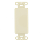 Decora plastic adapter plate, Blank - No hole, with-ears, and two mounting screws. White
