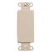 Decora plastic adapter plate, Blank - No hole, with-ears, and two mounting screws. Ivory
