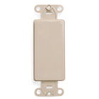 Decora plastic adapter plate, Blank - No hole, with-ears, and two mounting screws. Ivory
