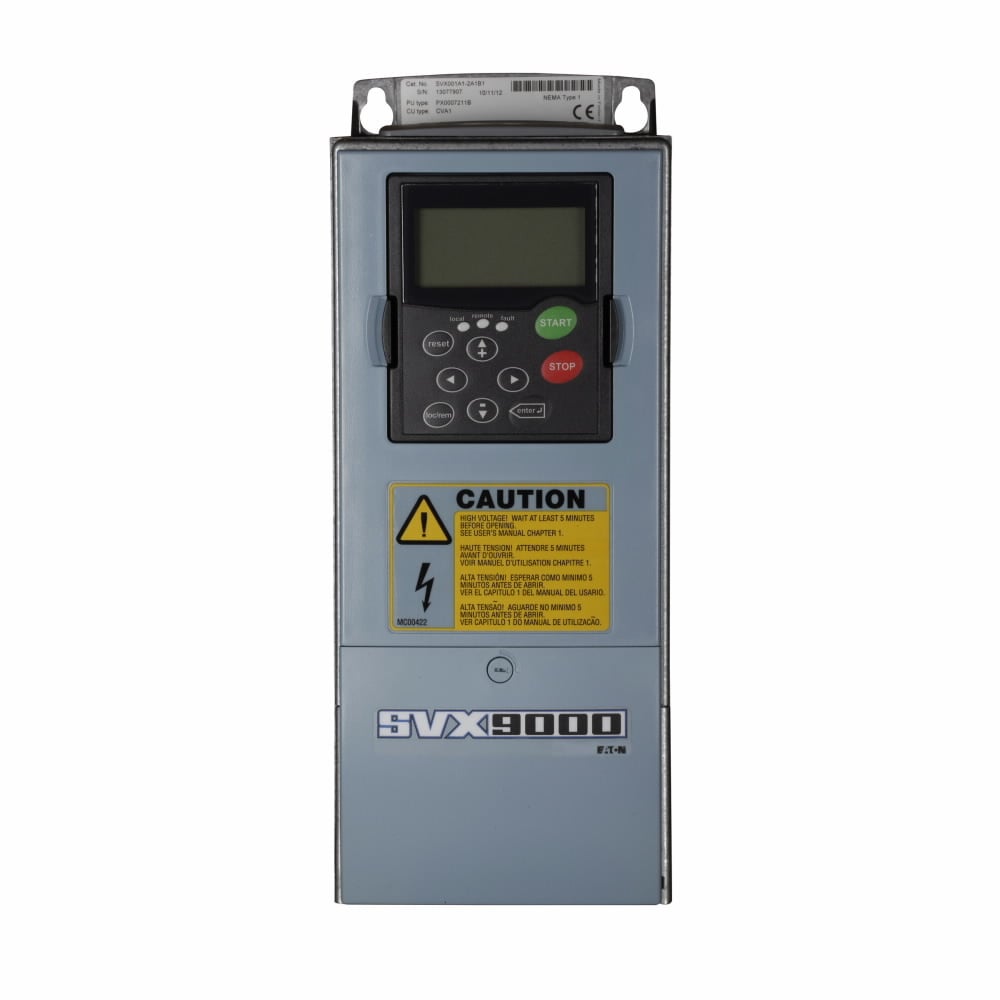 Eaton SVX adjustable frequency drive, Independent Drives, 1 hp, NEMA Type 1/IP21, 480 V, FR4, Three-phase, EMC H