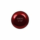Eaton 10250T pushbutton, 10250T, 30.5 mm, Heavy-Duty, 65 mm, NEMA 3, 3R, 4, 4X, 12, 13, Non-illuminated, Momentary, Jumbo mushroom , Red actuator, EMERGENCY STOP (engraved button), Chrome bezel, Anodized aluminum actuator