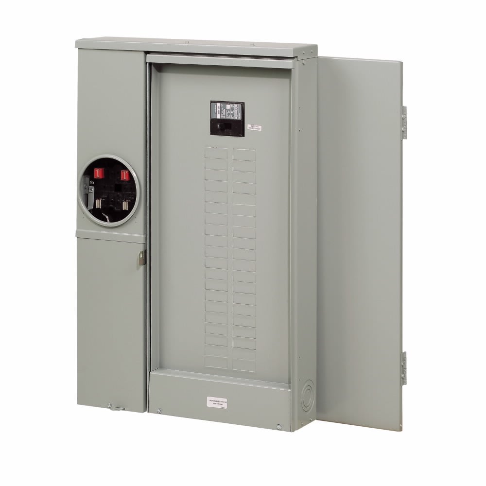 Eaton Meter Breaker EUSERC Type BR ,CSR2200 main breaker,Haskin specific panel,200A, 120/240V, Ring,40 spaces,40 circuits,22 kAIC,Surface mounting, Box size 12, Al bus, UG feed, 4-jaws, 1 socket, #6-250 kcmil line, #6-250 kcmil ground