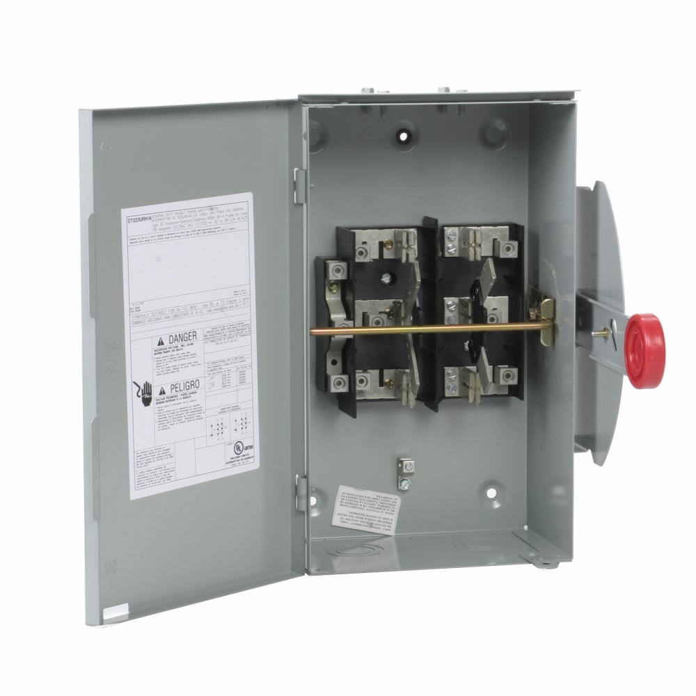 Eaton General duty double-throw safety switch, 30 A, Compact design, Includes neutral, NEMA 3R, Painted galvanized steel, Rainproof, Non-fusible, Two-pole, Three-wire, 240 Vac - 250Vdc