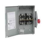 Eaton General duty double-throw safety switch, 100 A, Compact design, Includes neutral, NEMA 3R, Painted galvanized steel, Rainproof, Non-fusible, Two-pole, Three-wire, 240 Vac