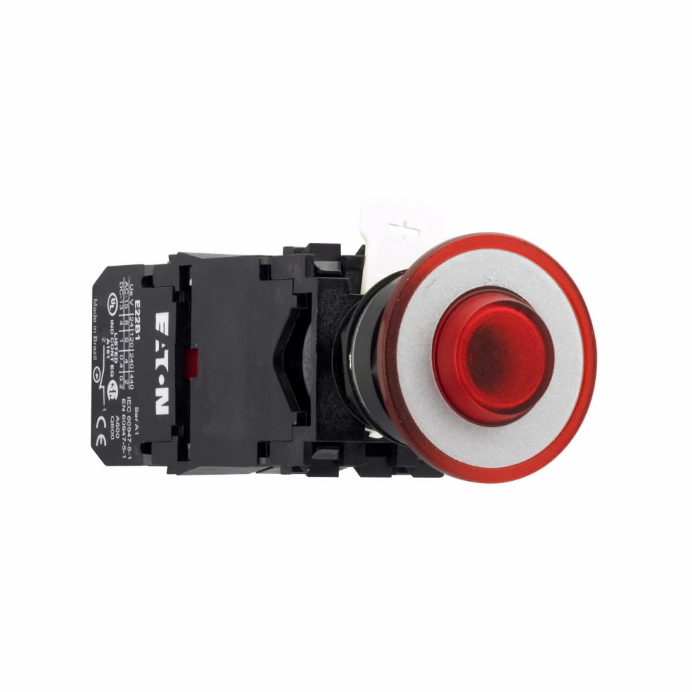 Eaton 22.5 mm Non-metallic Heavy-Duty Actuator Push-Pull Operator,Standard Actuator,Red,Metal,Illuminated,No light unit,Two-position,Maintained push and pull,E22 Series