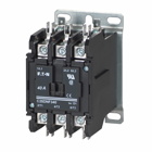 Eaton definite purpose contactor, Mounting plate, Quick, Quick connect , 110-120 Vac, 48 Vdc, Open with metal mounting plate, 15-50A, two- and 3P, 40A, Contactor, Two-pole, Global listed, D1, Box lugs (posidrive setscrew), Non-reversing