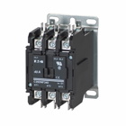 Eaton definite purpose contactor, Quick, Class J, 600V, 60A, 40A, 110-120 Vac, 50/60 Hz, Open with metal mounting plate, 15-50A, two- and 3P, 40A, Contactor, 3P, 50A, Box lugs (posidrive setscrew) and quick connect terminals , Non-reversing