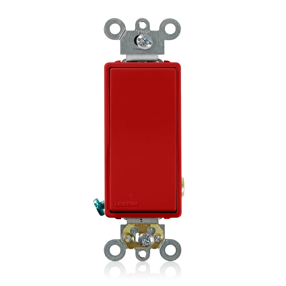 20-Amp 120/277-Volt Decora Plus Rocker Single-Pole AC Quiet Switch, Red