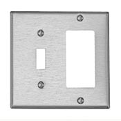 2-Gang 1-Toggle, Decora/GFCI Device Combination Wallplate, Device Mount, Stainless Steel